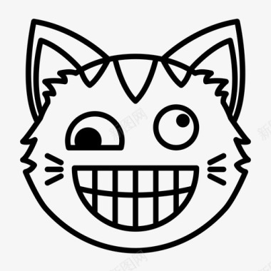 疯狂的猫脸表情符号愚蠢图标图标