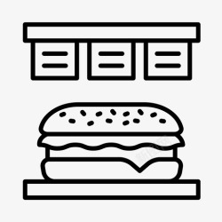 火腿蛋三明治三明治店餐厅食物图标高清图片