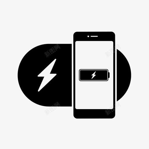 无线充电电池垫子图标svg_新图网 https://ixintu.com it 垫子 无线充电 智能手机 电池