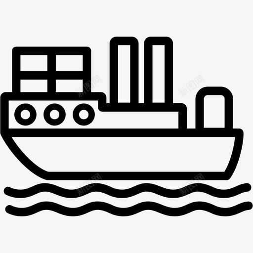 船货物海运图标svg_新图网 https://ixintu.com 商店2 水 海运 船 货物