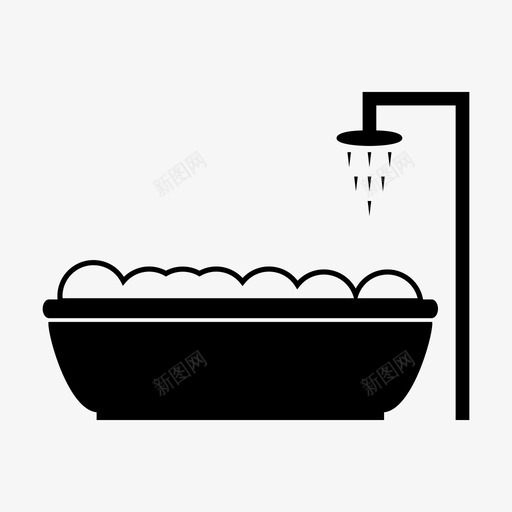 洗澡浴室浴缸图标svg_新图网 https://ixintu.com 洗澡 浴室 浴缸 淋浴