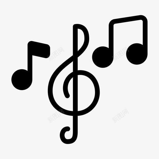 高音谱号和音符音乐收音机图标svg_新图网 https://ixintu.com 声音 收音机 音乐 音乐和声音 高音谱号 高音谱号和音符