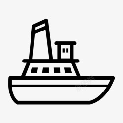 海船水墨画海船船航行图标高清图片