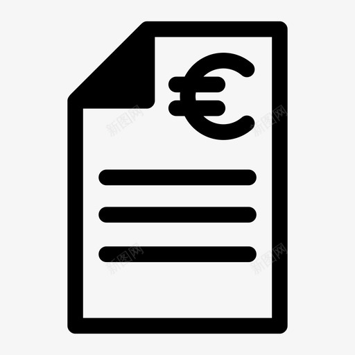 欧元文件协议合同图标svg_新图网 https://ixintu.com 协议 合同 文件 欧元文件 货币