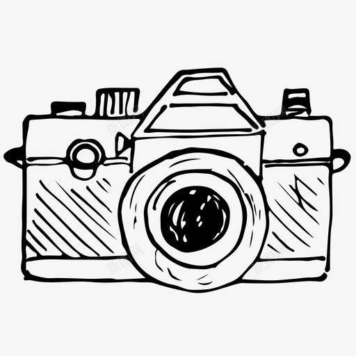 相机手绘照片图标svg_新图网 https://ixintu.com 手绘 照片 相机 草图 草图图标 视频