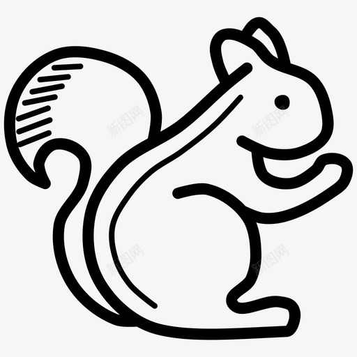 松鼠动物可爱图标svg_新图网 https://ixintu.com 动物 可爱 松鼠 秋天的涂鸦