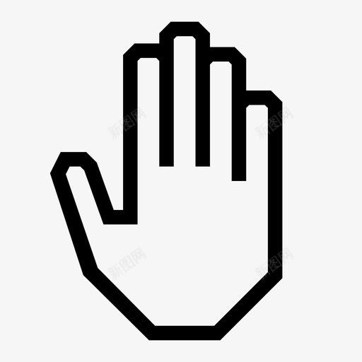 五个手指手手掌图标svg_新图网 https://ixintu.com 五个手指 停止 手 手掌