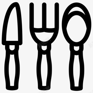 采购产品餐具叉子刀图标图标
