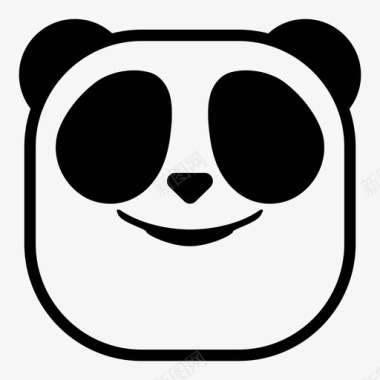 熊猫微笑表情情感图标图标