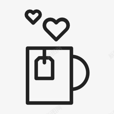 心形茶杯爱情浪漫图标图标