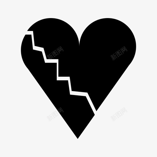 破碎的心离婚爱情图标svg_新图网 https://ixintu.com 分离 浪漫 爱情 破碎的心 离婚