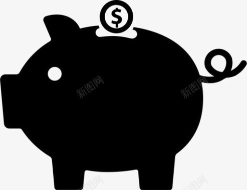 存钱罐现金钱图标图标