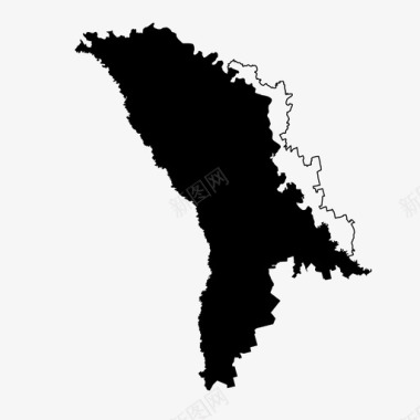 摩尔多瓦和德涅斯特河东欧地图图标图标