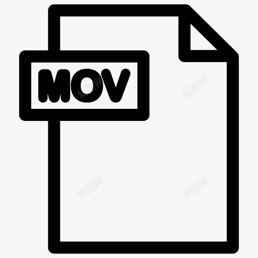 mov格式mov文件文件格式大纲图标svg_新图网 https://ixintu.com mov文件 mov格式 文件格式大纲