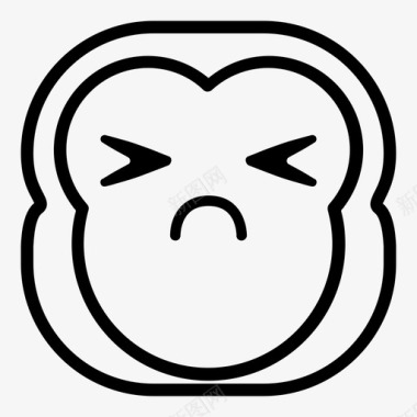 伤害猴子黑猩猩表情符号图标图标