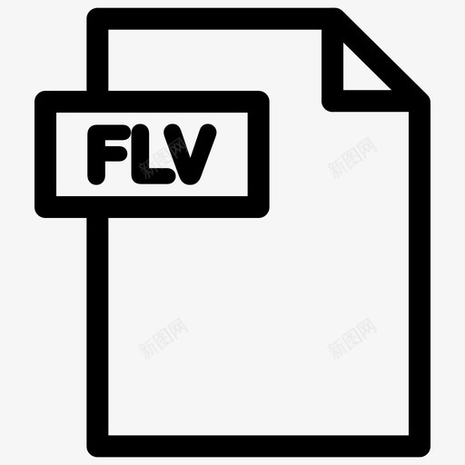 flv格式flv文件文件格式大纲图标svg_新图网 https://ixintu.com flv文件 flv格式 文件格式大纲