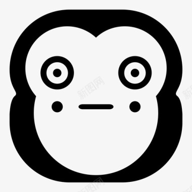 害羞的猴子黑猩猩表情符号图标图标
