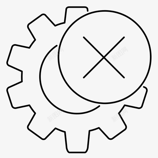 重置设置齿轮单像素笔划图标svg_新图网 https://ixintu.com 单像素笔划图标 重置设置 齿轮