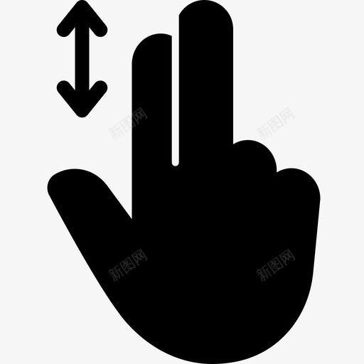 向上或向下滚动手指手图标svg_新图网 https://ixintu.com 交互 向上或向下滚动 手 手指 触摸 触摸手势字形 轻触