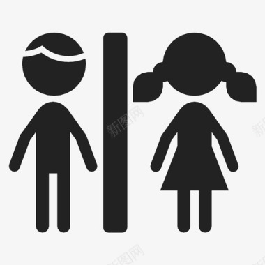 厕所标志男孩女孩图标图标