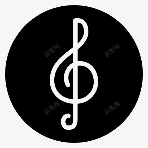 高音谱号音乐音符图标svg_新图网 https://ixintu.com 声音 收音机 音乐 音乐和声音 音符 高音谱号