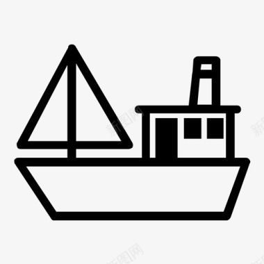 海船船帆船图标图标