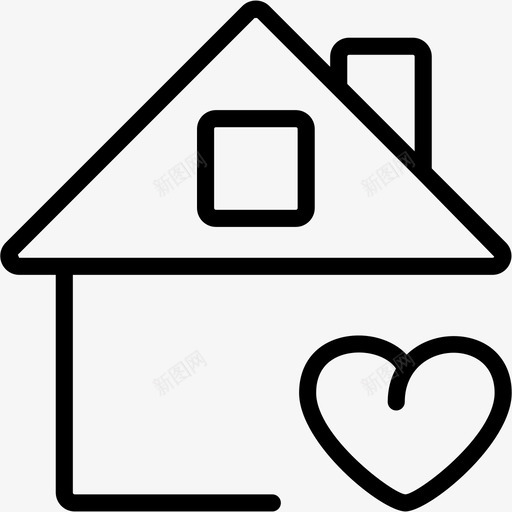 家的心房子地方图标svg_新图网 https://ixintu.com 地方 家的心 房地产 房子