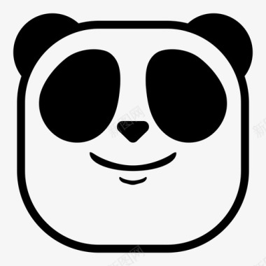 微笑熊猫表情符号韩娜表情符号熊猫版图标图标