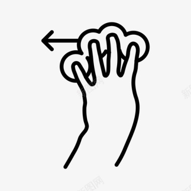 四指触摸滑梯手势互动图标图标