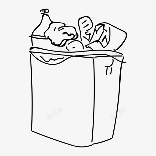 垃圾垃圾桶手绘垃圾桶图标svg_新图网 https://ixintu.com 垃圾 垃圾桶 手绘垃圾桶