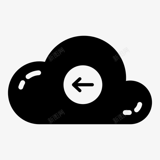 云导入云计算云数据图标svg_新图网 https://ixintu.com 云导入 云数据 云服务 云计算