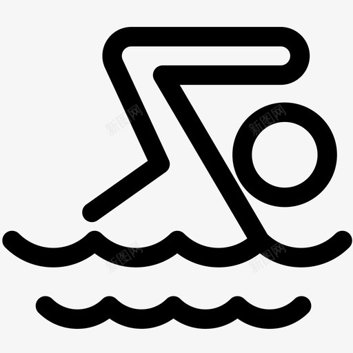游泳人体运动图标svg_新图网 https://ixintu.com 人体 标志符号概述 游泳 运动