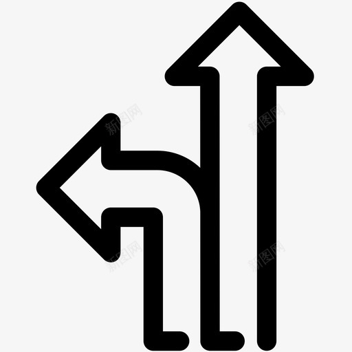 路口箭头直行图标svg_新图网 https://ixintu.com 导航 左转 标志符号轮廓 直行 箭头 路口