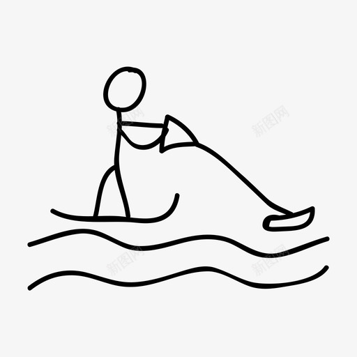 冲浪风筝海洋图标svg_新图网 https://ixintu.com 冲浪 大海 海洋 运动 风筝