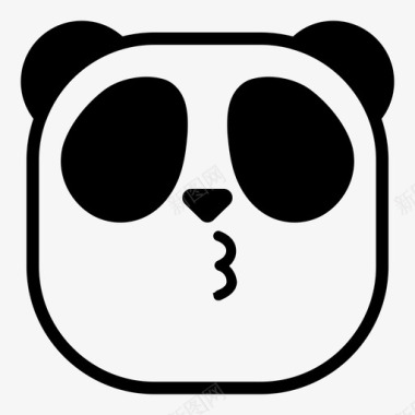 口哨熊猫表情符号韩娜表情熊猫版图标图标