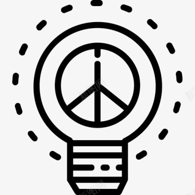 和平理念灯泡创意理念图标图标