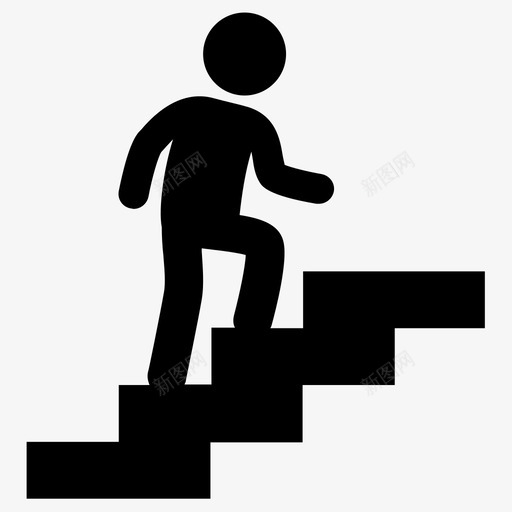 楼梯紧急情况出口图标svg_新图网 https://ixintu.com 出口 楼梯 紧急情况 逃生门