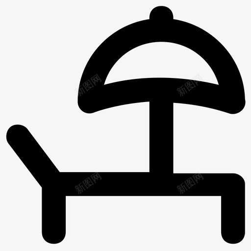日光浴海滩椅子图标svg_新图网 https://ixintu.com 夏季和旅行平滑线图标 夏日时光 日光浴 晒黑 椅子 海滩