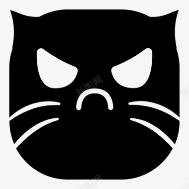 恶魔猫愤怒表情符号图标图标