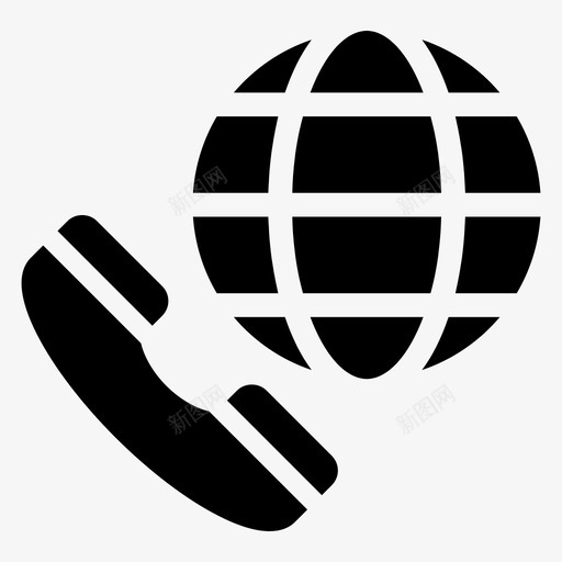 国际商务电话图标svg_新图网 https://ixintu.com 商务 国际 支持 电话 购物电子商务符号图标