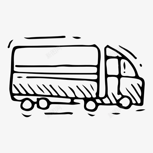 大卡车货物集装箱图标svg_新图网 https://ixintu.com 大卡车 涂鸦运输 货物 运输 集装箱