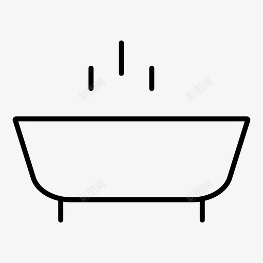 浴缸商务清洁图标svg_新图网 https://ixintu.com 商务 水 浴缸 淋浴 清洁 美容和水疗细线