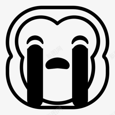 哭猴黑猩猩表情符号图标图标