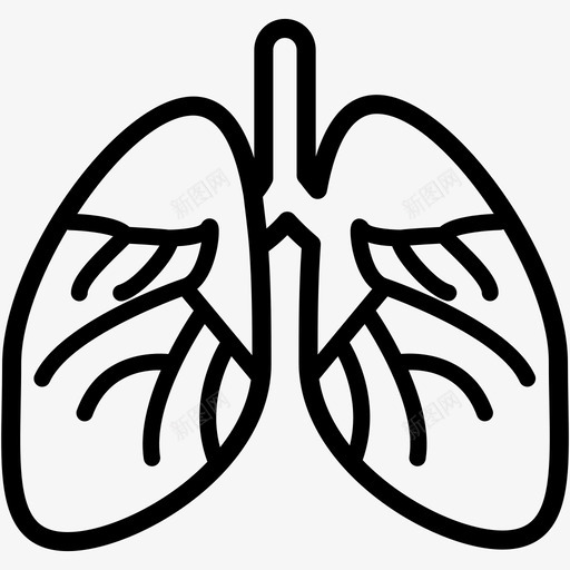 肺解剖学健康图标svg_新图网 https://ixintu.com 健康 医疗保健2 呼吸 病人 肺 解剖学