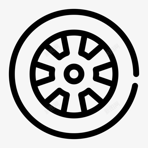 轮胎赛车轮辋图标svg_新图网 https://ixintu.com 交通工具 橡胶 赛车 车轮 轮胎 轮辋
