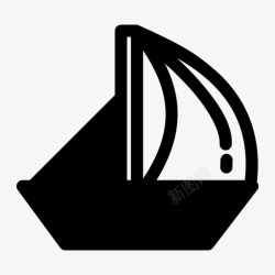海船水墨画帆船海船图标高清图片