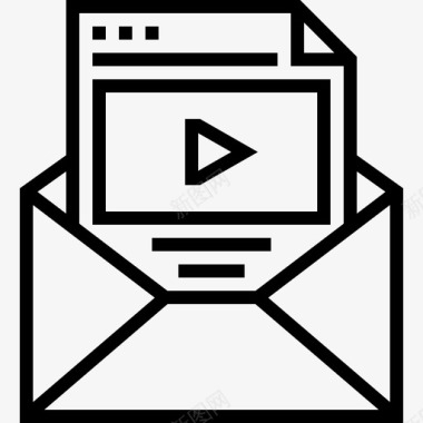 视频营销广告电子邮件图标图标