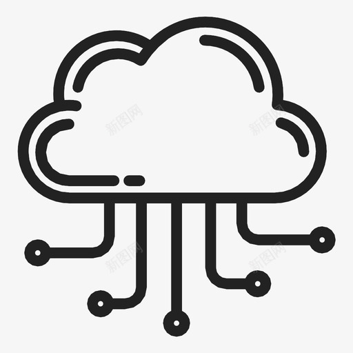 云存储连接在线图标svg_新图网 https://ixintu.com 云存储 在线 有线 连接