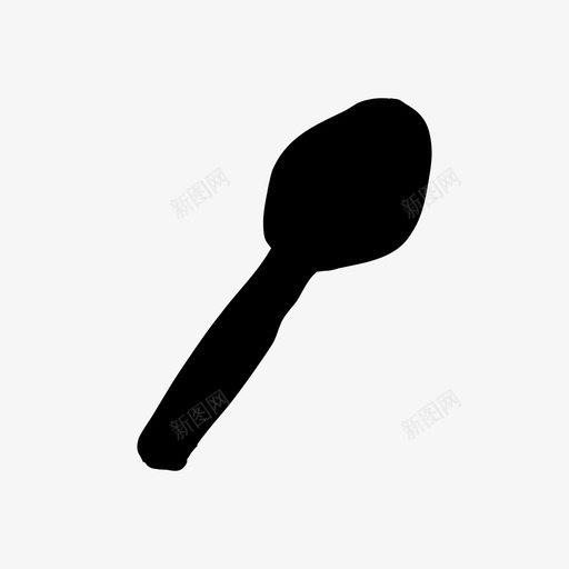 银器勺涂鸦手绘图标svg_新图网 https://ixintu.com 手绘 手绘材料设计图标 涂鸦 银器勺