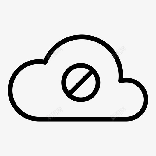 拒绝云云计算云数据图标svg_新图网 https://ixintu.com 云数据 云服务 云计算 拒绝云